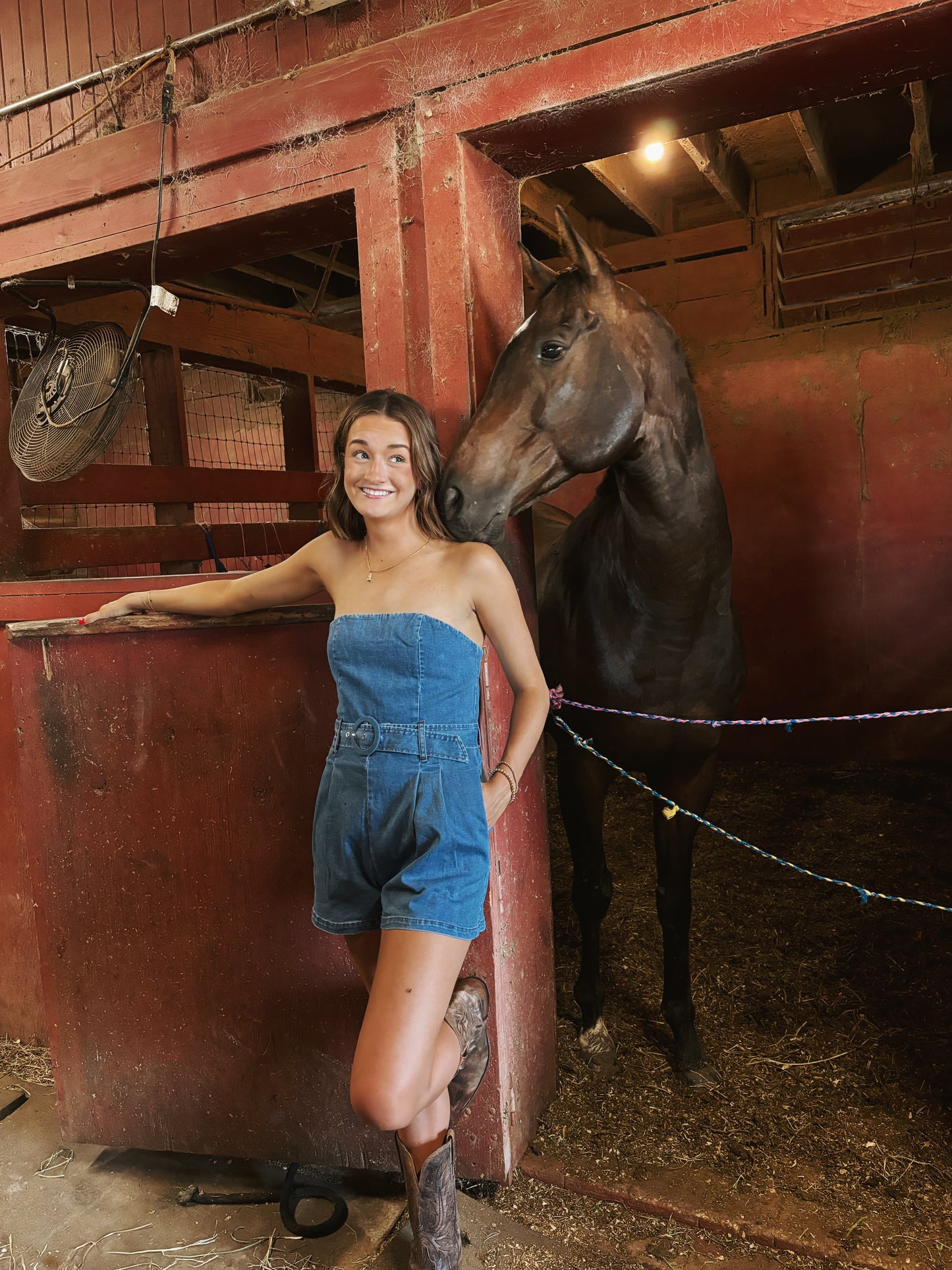 Denim Strapless Romper