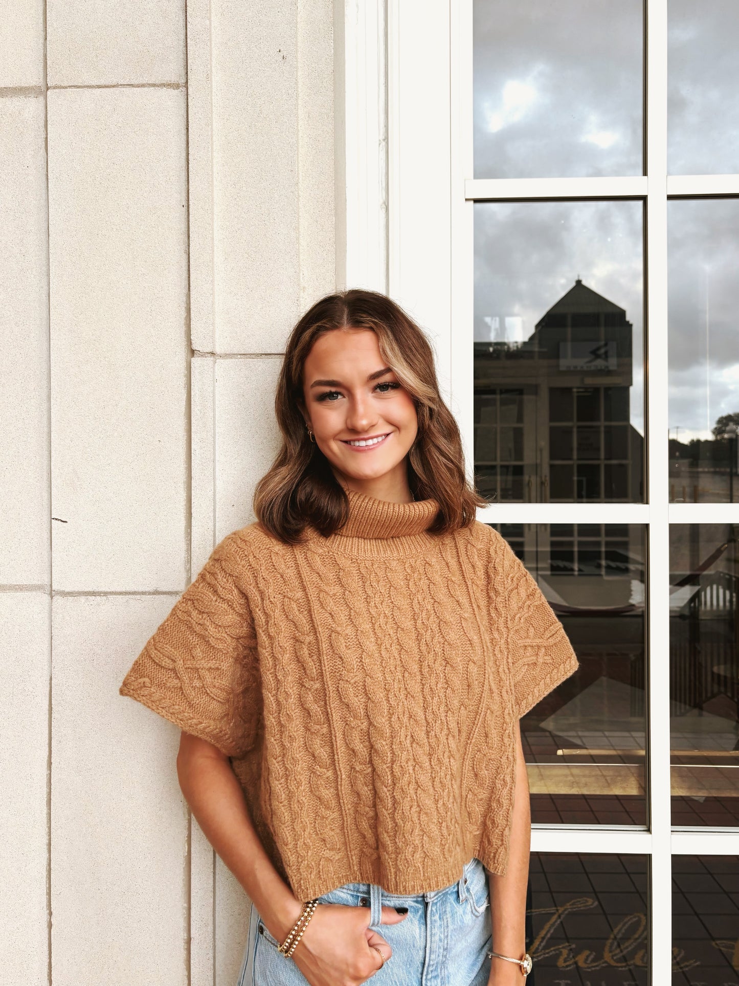 Brown Knit Turtle Neck Sweater