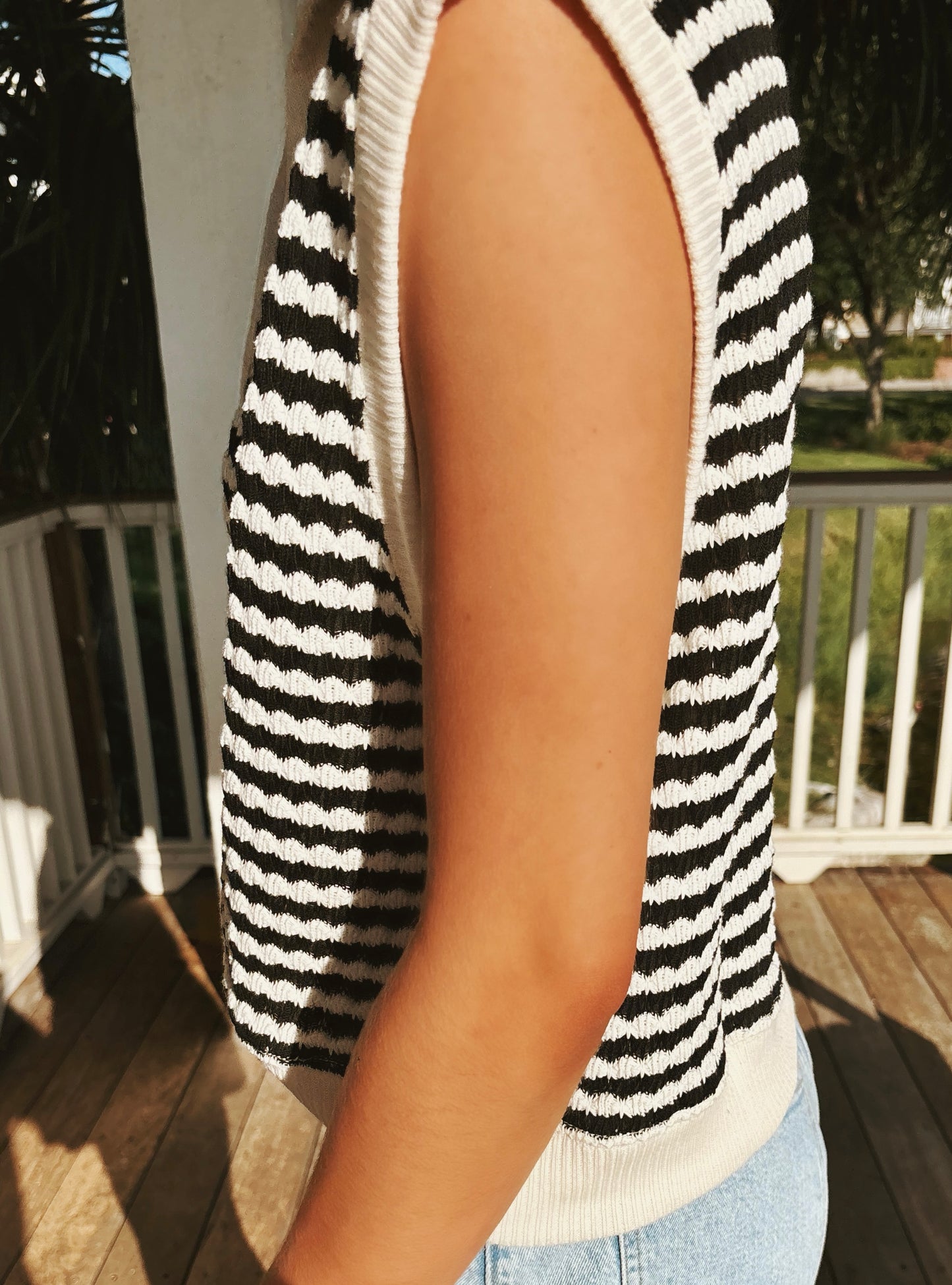 Stripped Oversized Knit Top