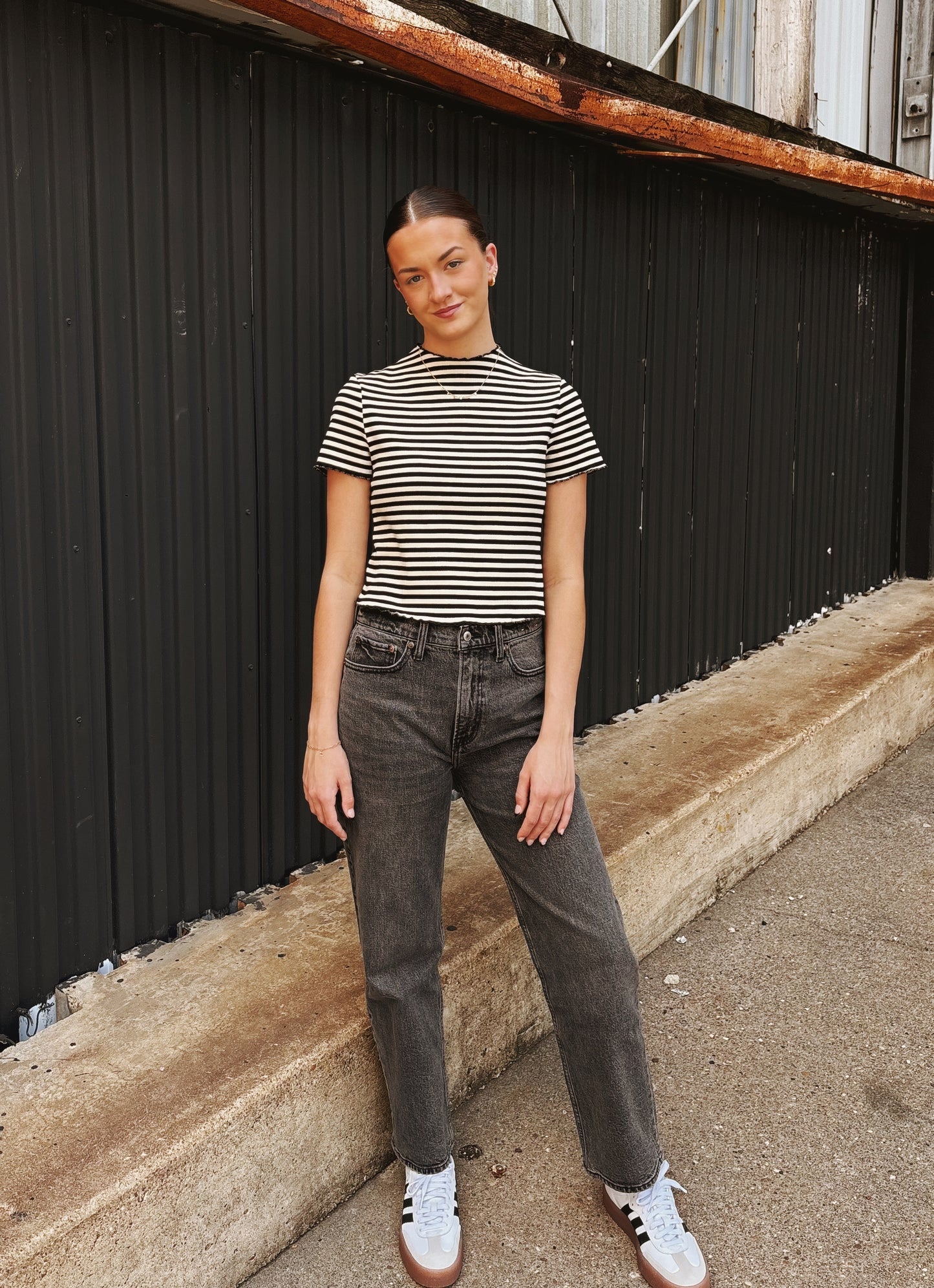 Striped Ribbed Top