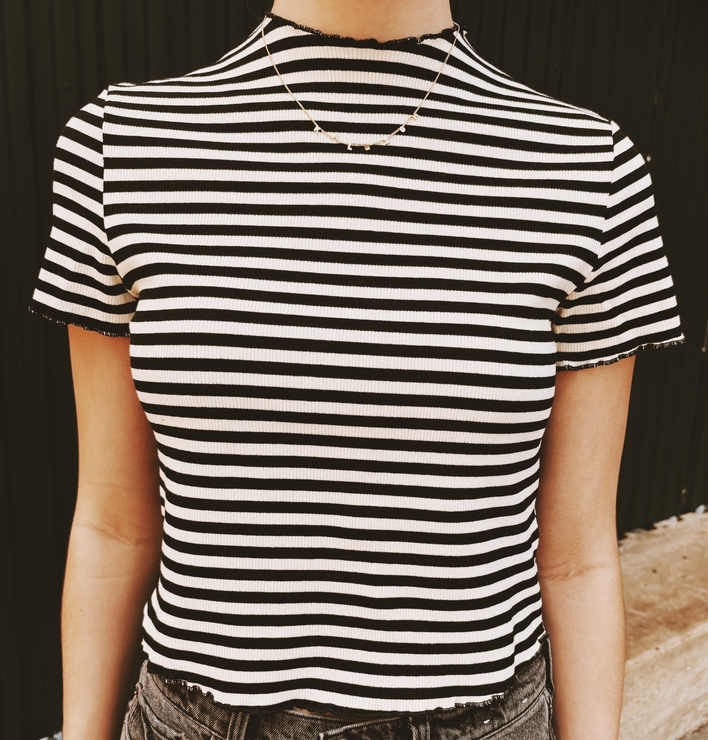 Striped Ribbed Top