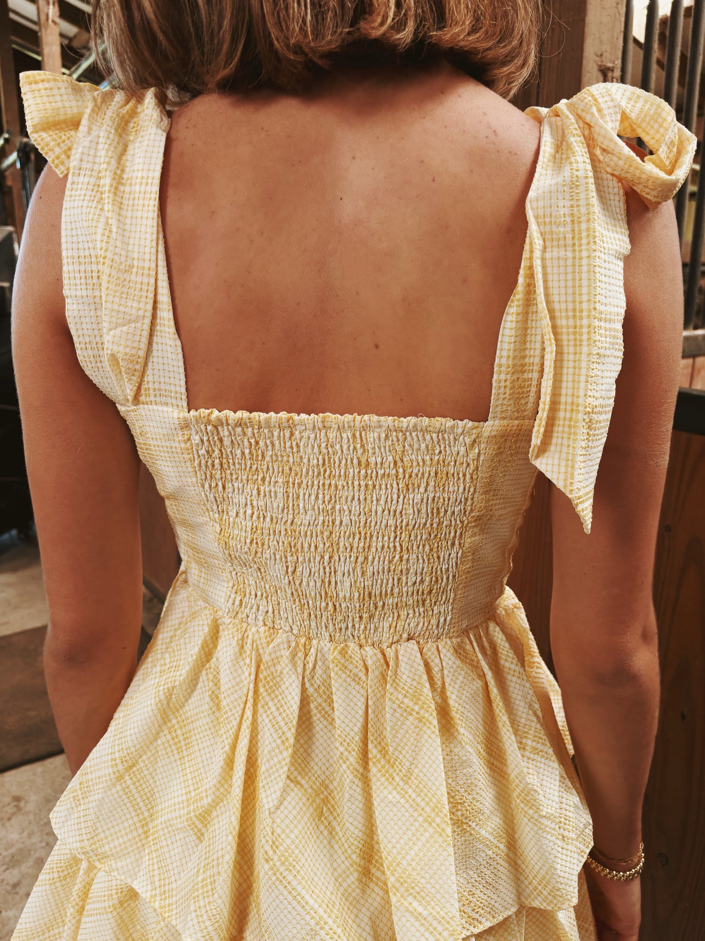 Miley Butter Yellow Plaid Dress