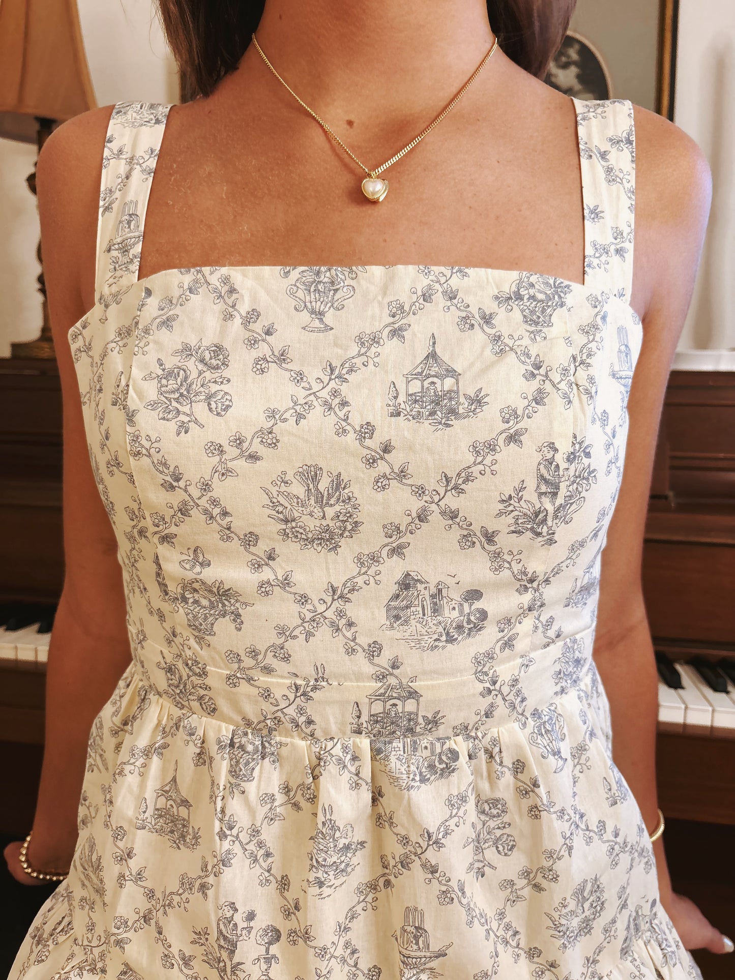 Cream and Blue Prairie Dress