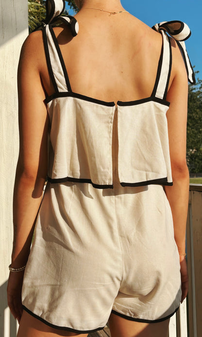 Oatmeal Bow Romper