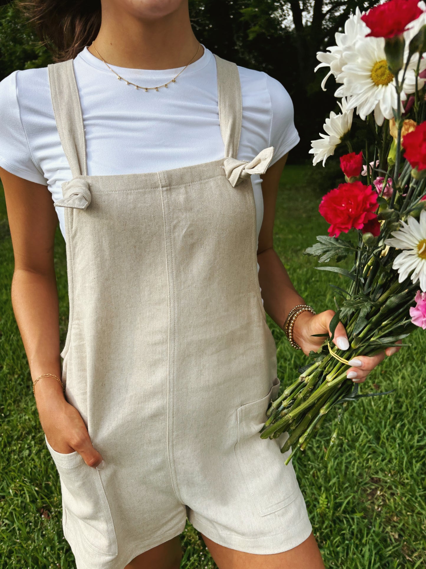 Oatmeal Beach Romper