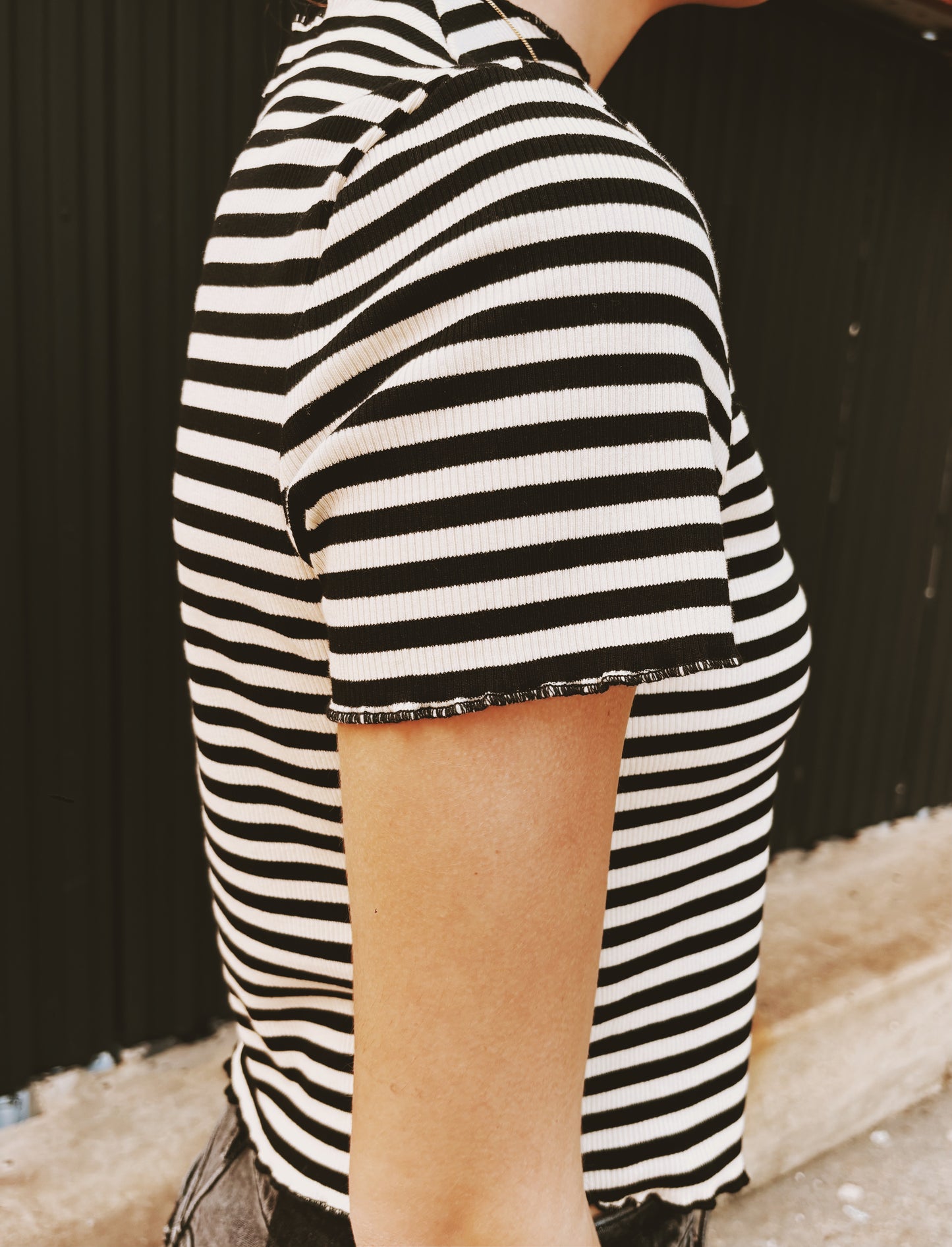 Striped Ribbed Top