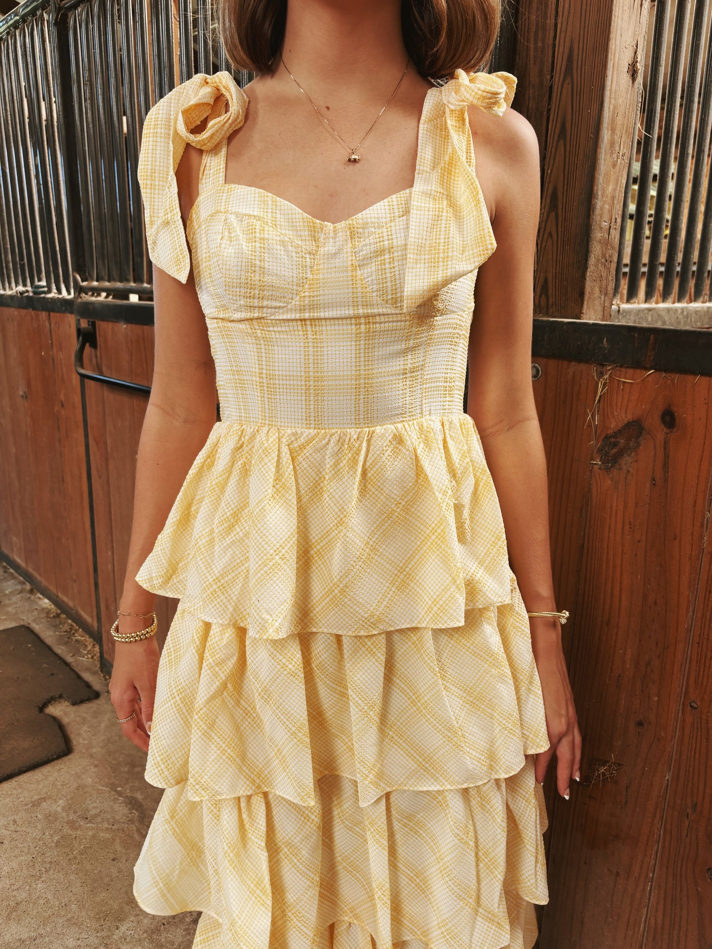 Miley Butter Yellow Plaid Dress