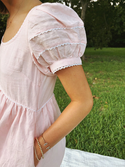 Pink Baby Doll Linen Dress