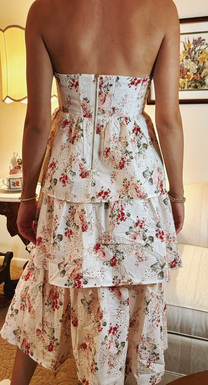 Floral Eyelet Corset Dress