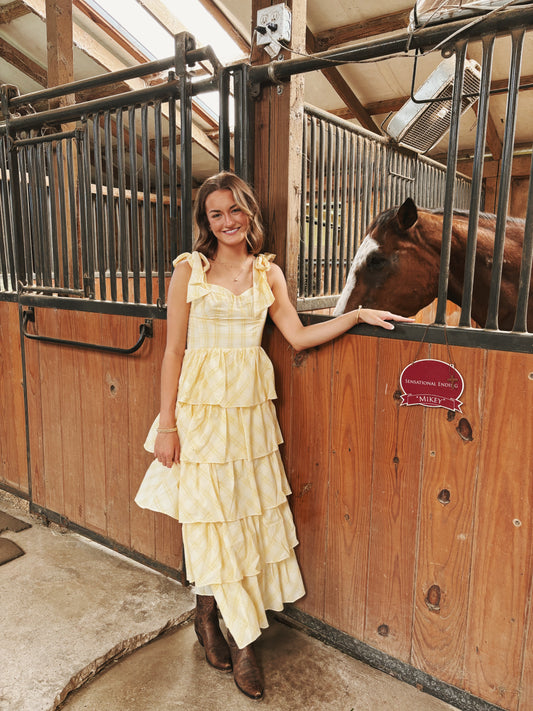 Miley Butter Yellow Plaid Dress